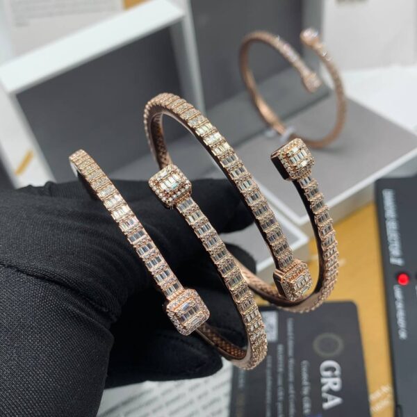 Moissanite Diamond Baguette-Cut Bracelet